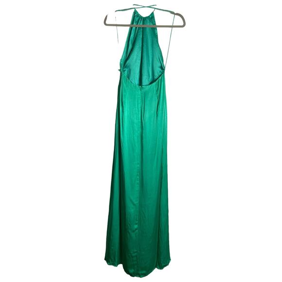 Revolve Sau Lee Porter Backless Gown Halter Slit Maxi Dress Jade Green Size 0 US - Picture 4 of 15
